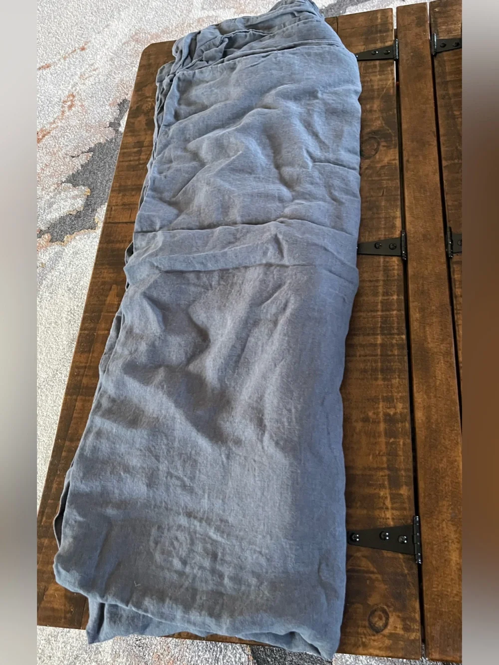 Quince European Linen 1 Piece Duvet Cover, Twin (Nightfall)